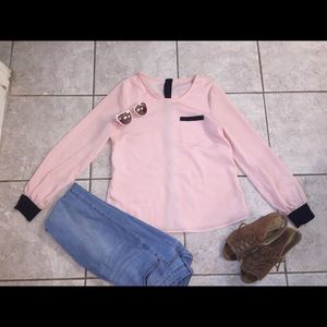 Baby Pink Blouse, button down back